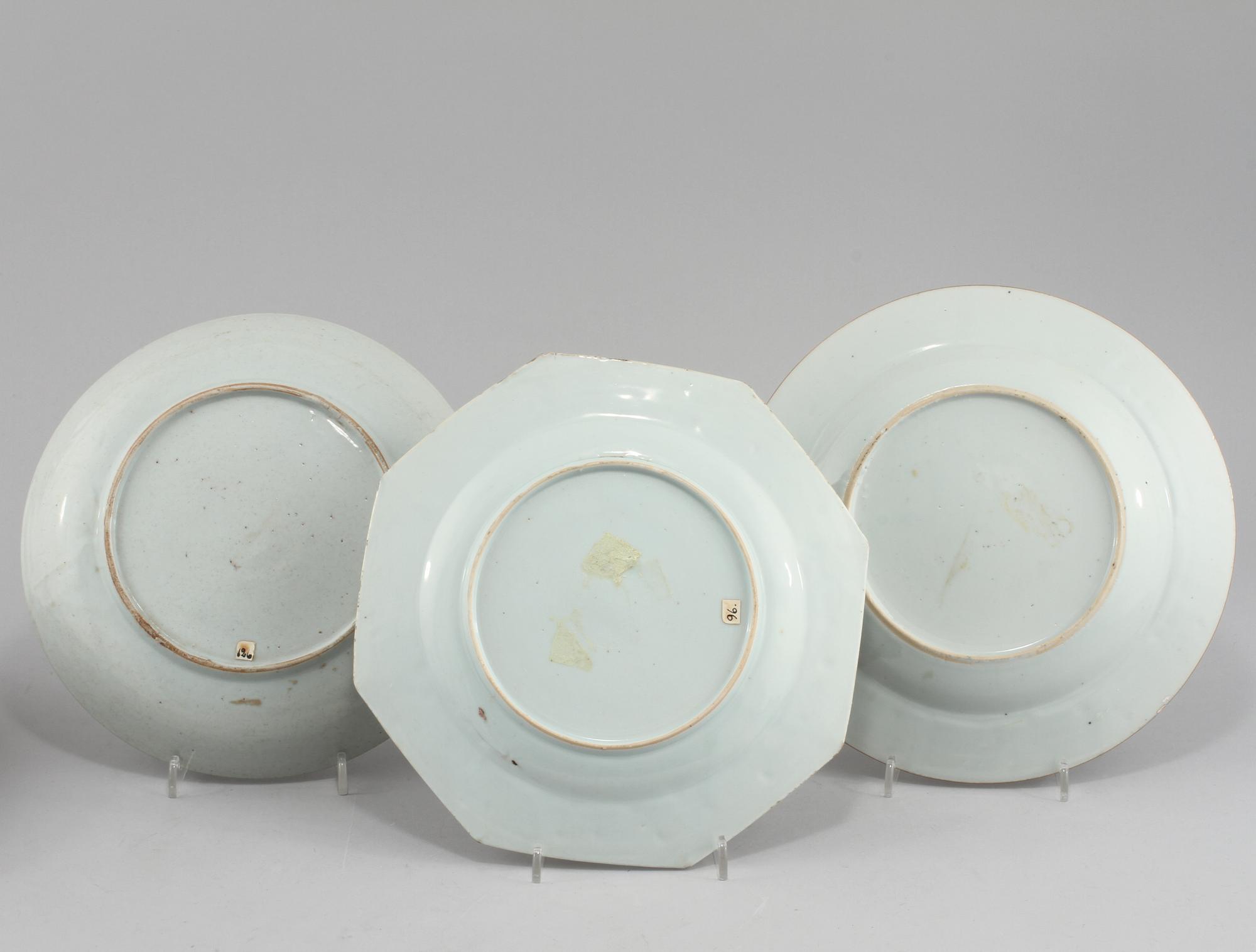 TALLRIKAR, 6 st, porslin Kina, 1700-tal.