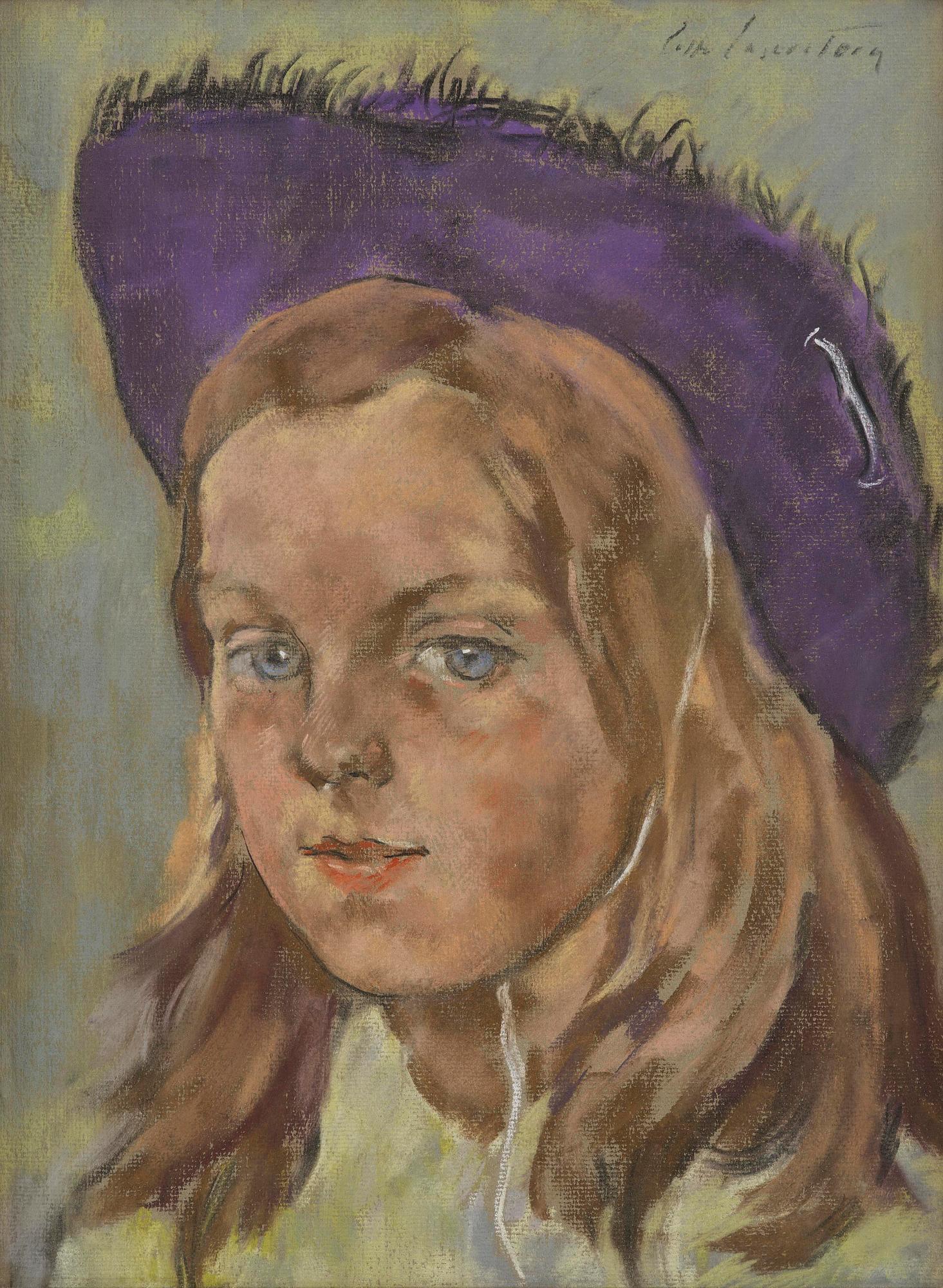 Lotte Laserstein, Girl with a purple hat.