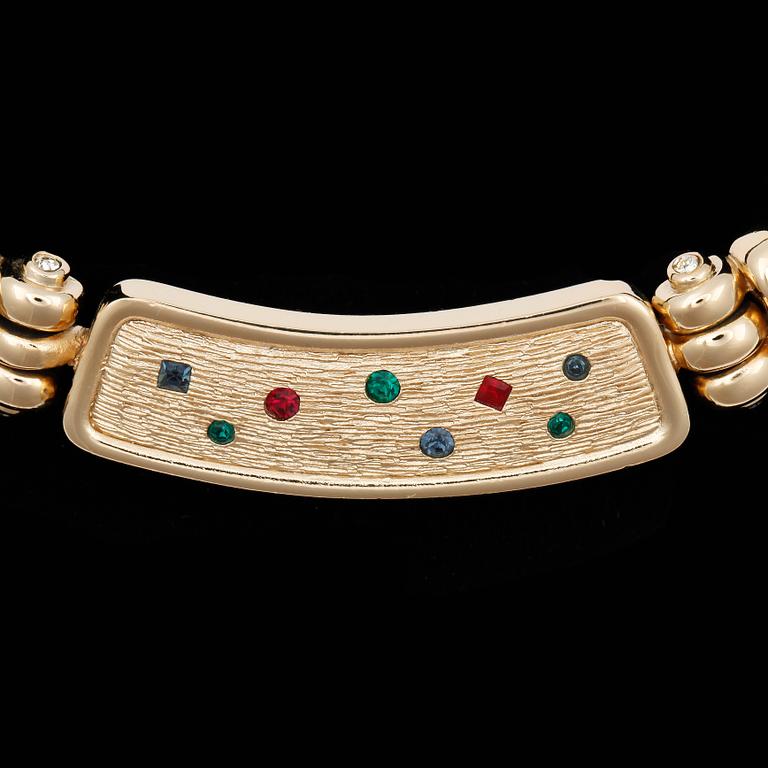 COLLIER, förgylld metall, Christian Dior. 1900-talets andra hälft.