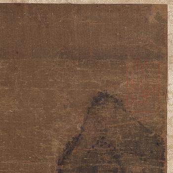 A scroll painting by anonymous artist, ink and colour on paper, late Ming/early Qing dynasty after an old master.