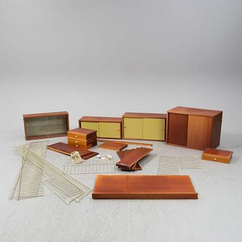 NILS & KAJSA STRINNING, a 'String' mahogany veneered shelf system, 1962.