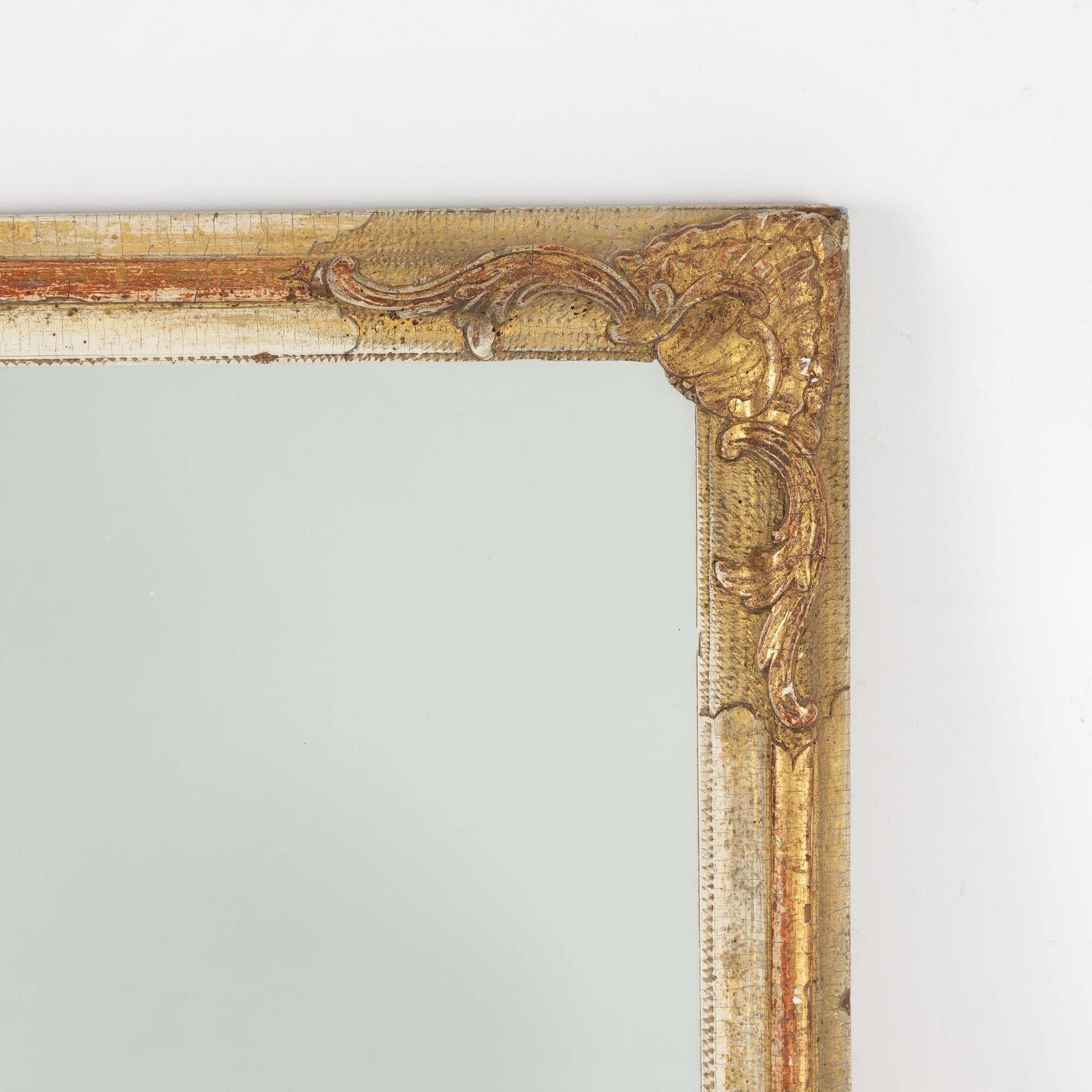 Ram med spegelglas, Stockholmsarbete, 1700-talets andra hälft, Rokoko.