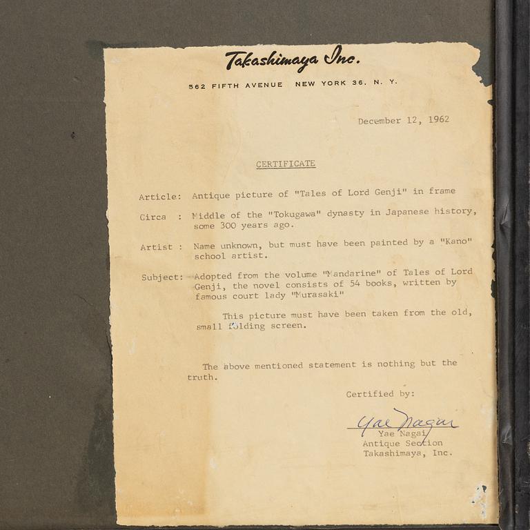 A set of two framed 'Kano School' paintings, Japan, circa 1900.