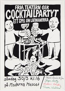CARL JOHAN DE GEER, "Cocktailpartyt", 1969, screentryck.