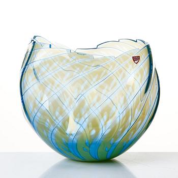 Gunnar Cyrén, a "graal" glass vase, Orrefors, Sweden 1987.