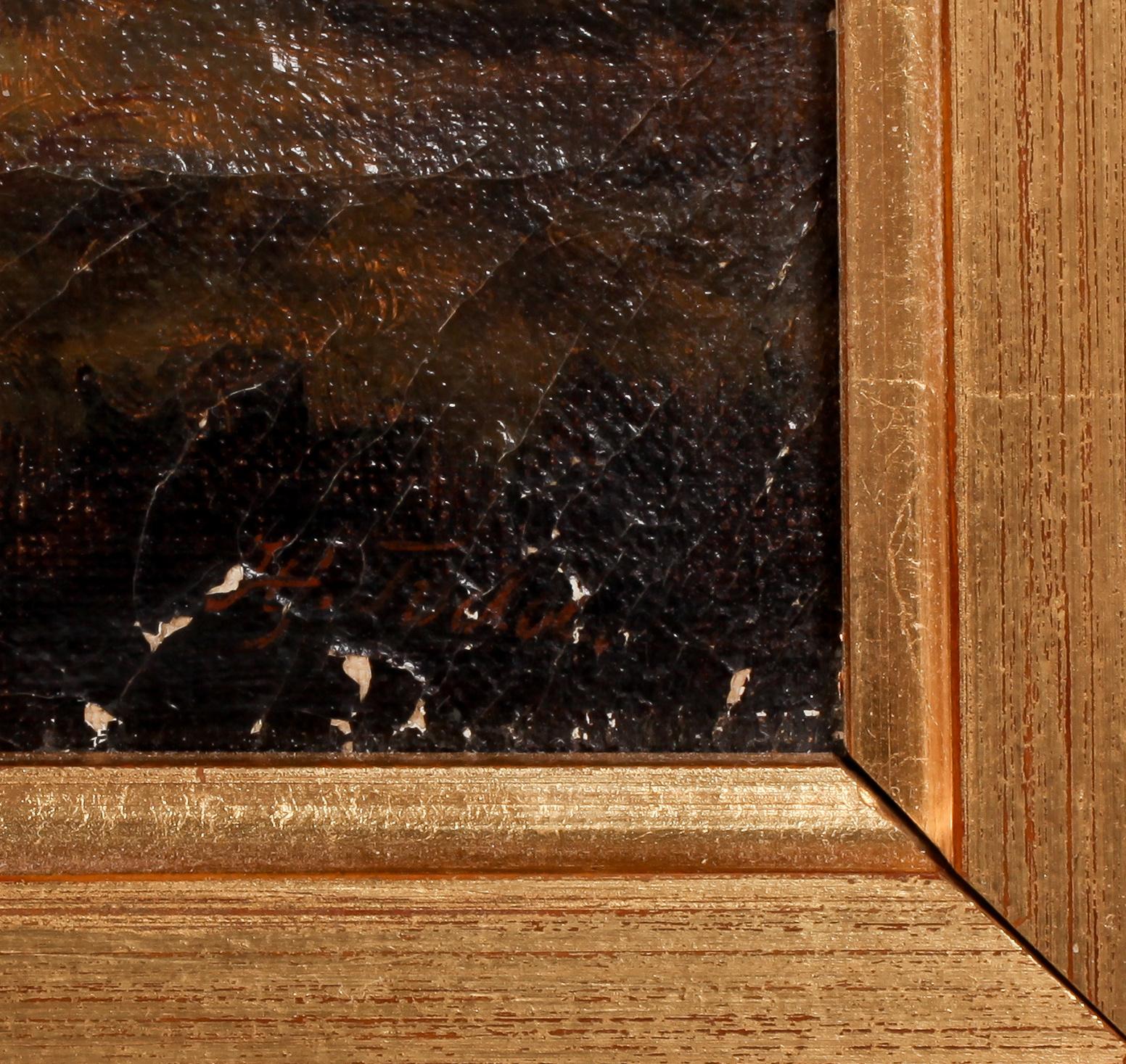 OKÄND KONSTNÄR, olja på duk, otydligt signerad, 1800-tal.