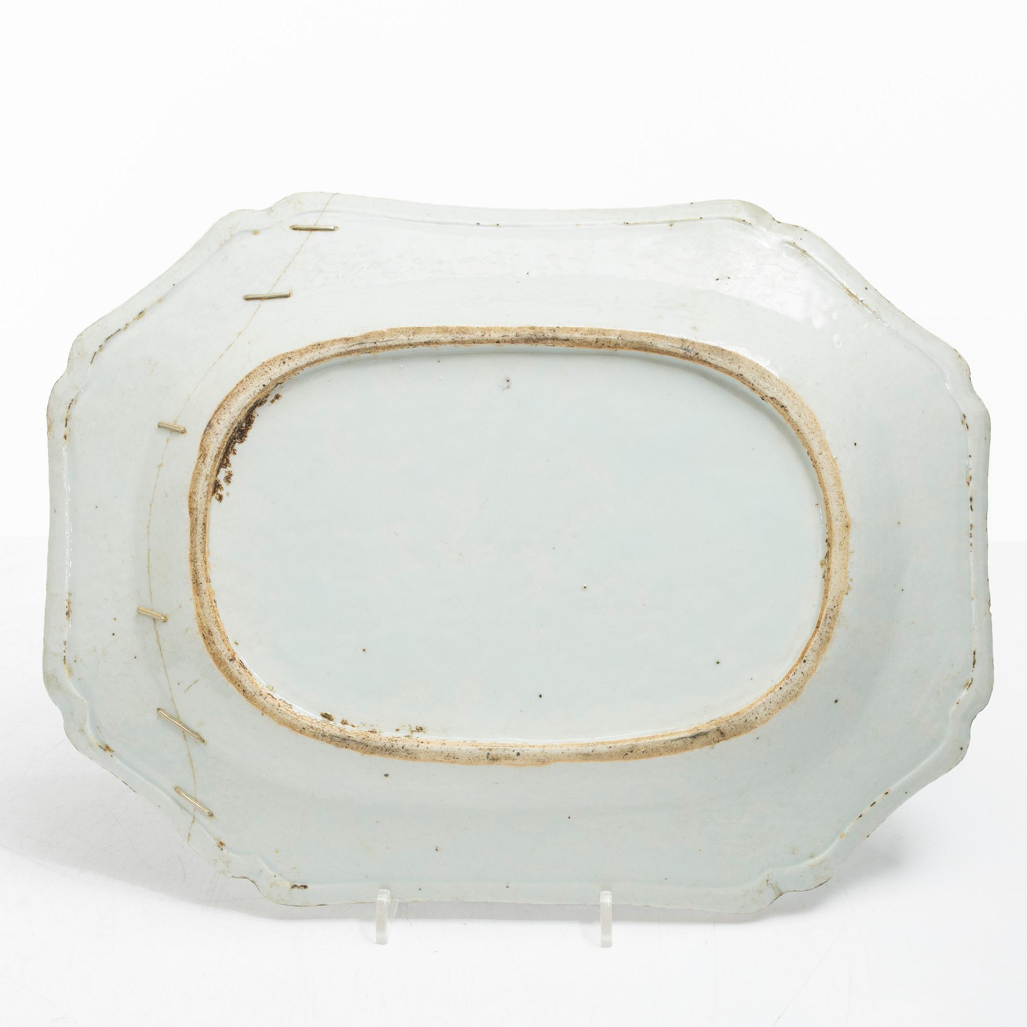 Four blue and white serving dishes, China, Qianlong (1736-95).