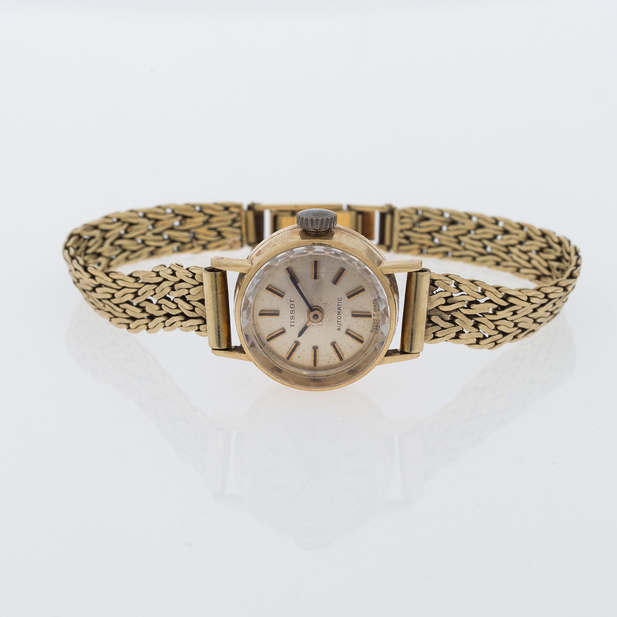 ARMBANDSUR, 14K guld, Tissot Automatic.