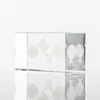 Louis Vuitton, a monogram crystal paper weight.