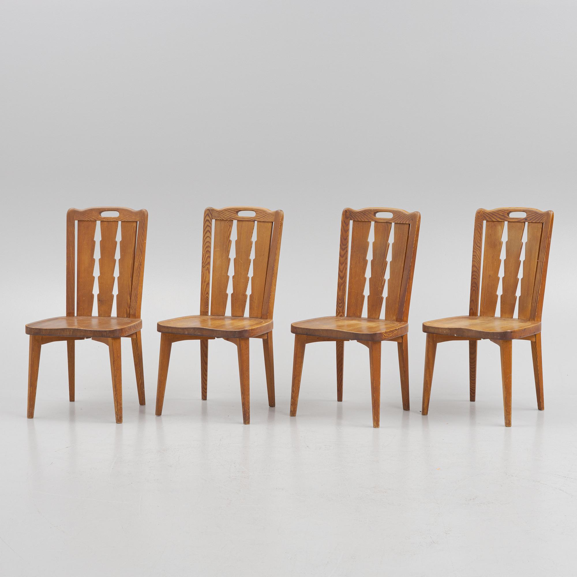 Nordiska Kompaniet, chairs, 4 pcs, "Ekerö", Swedish Modern, ca 1947.