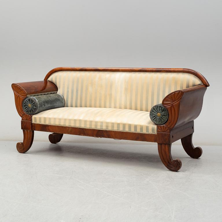A late Empire sofa, first half of the 19th century.