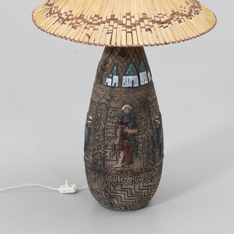 Marian Zawadzki, Table lamp, earthenware, Tilgmans Keramik, second half of the 20th century.