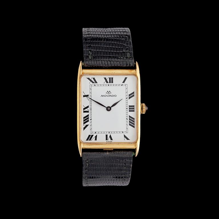 A Movado gold ladie's wrist watch.