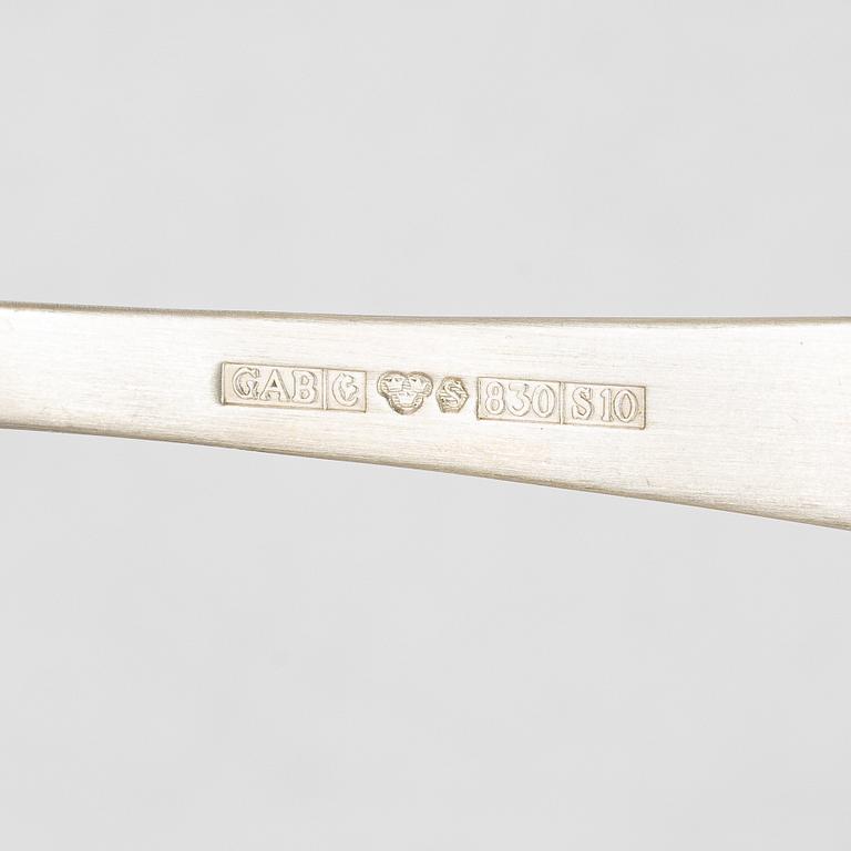 Jacob Ängman, A Swedish silver cutlery set, 'Rosenholm', GAB, Stockholm and Eskilstuna, some 1992 (30 pieces).