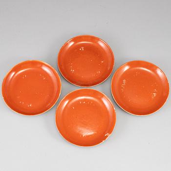 FAT, fyra stycken, porslin. Qingdynastin, 1800-tal.