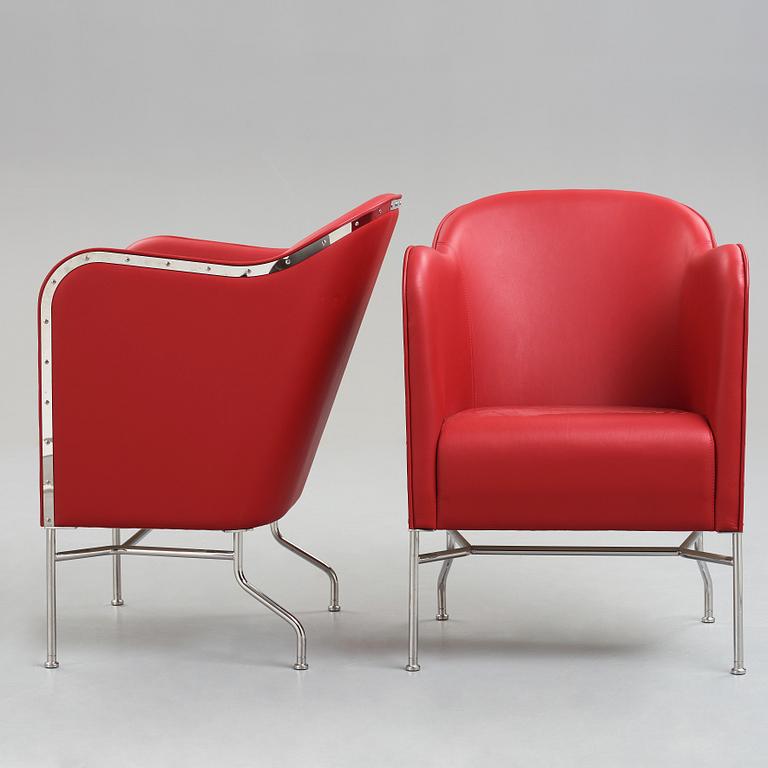 Mats Theselius, a pair of "Star" easy chairs for Källemo, Sweden post 2009.