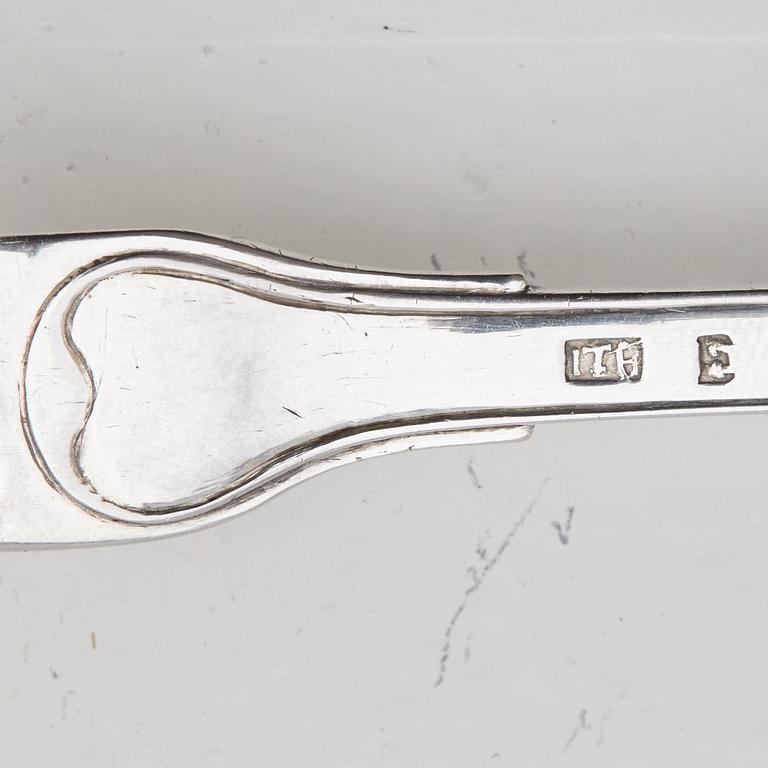 Isak Trybom, dessertgafflar, 6 st, silver, Stockholm 1763. Rokoko.