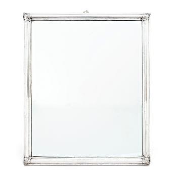 189. A probably mid-18th Century mirror with silver frame. Unmarked.