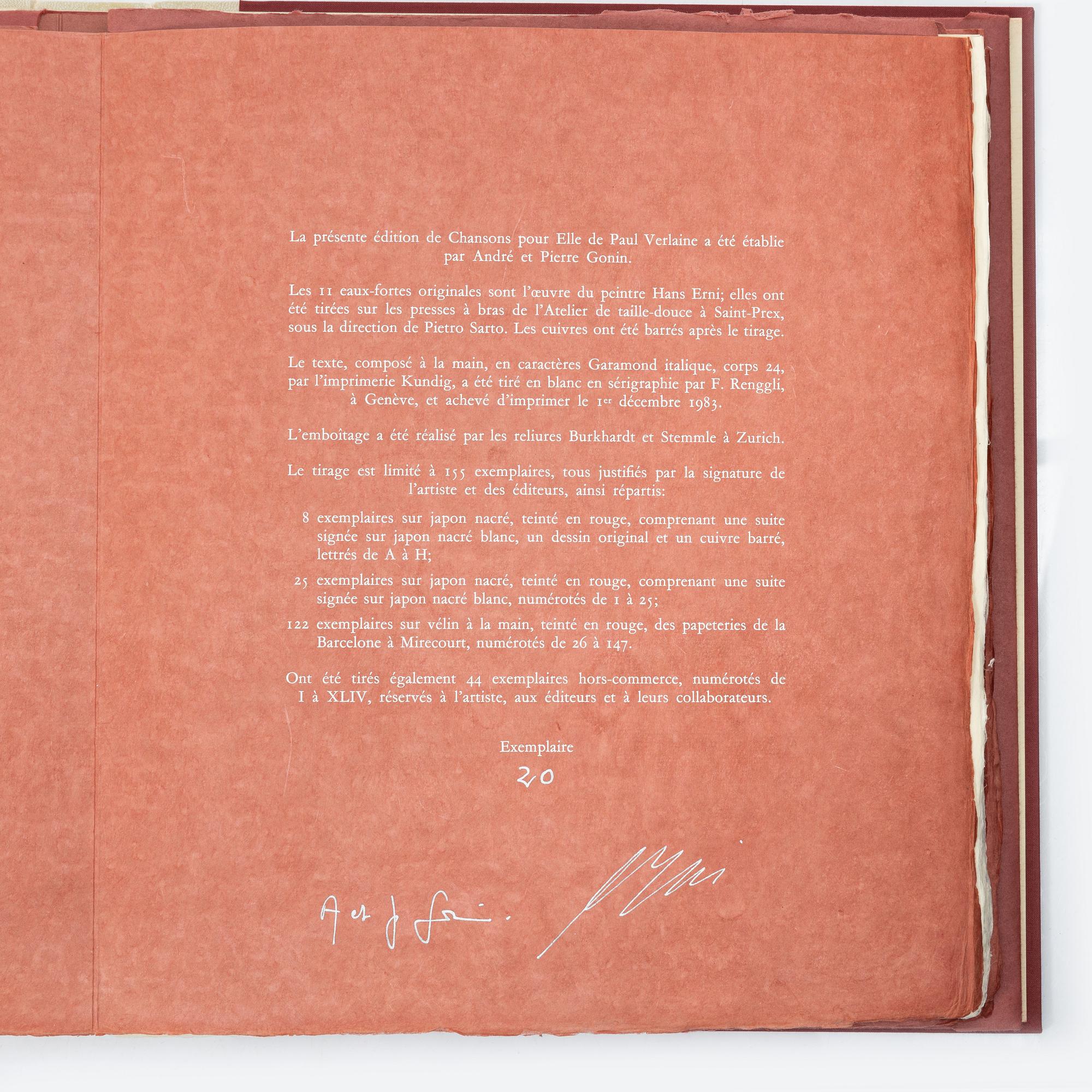 Hans Erni, "Chansons Pour Elle".