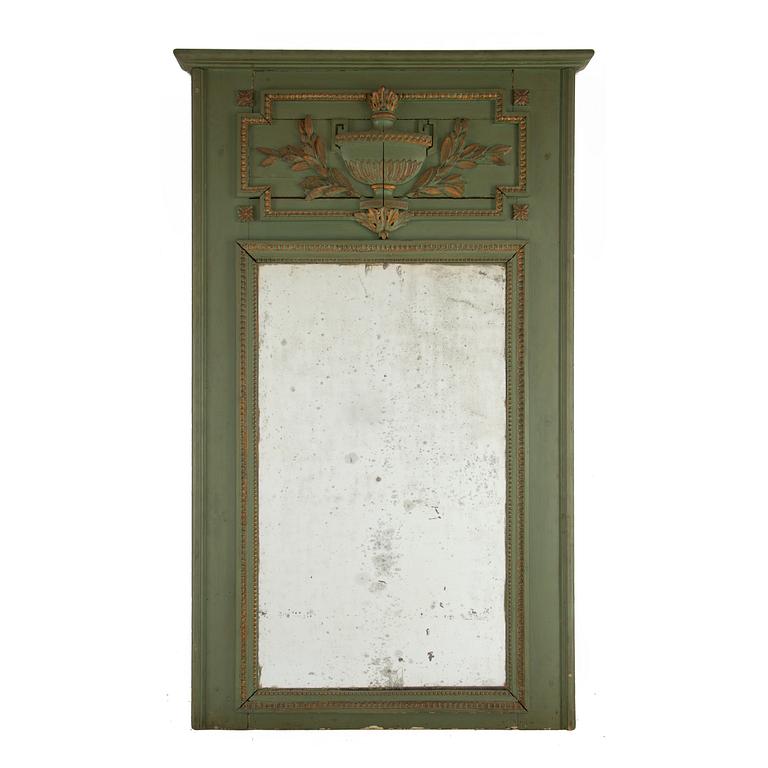 An end of the 19th Century painted Louis XVI style mirror.