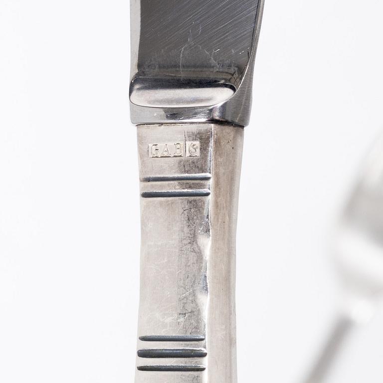 Jacob Ängman, a 46-piece silver flatware set i boxes, 'Rosenholm', GAB, Eskilstuna & Stockholm, Sweden, 1962-92.
