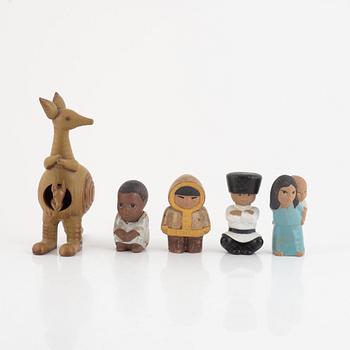 Lisa Larson, five stoneware figurines, Gustavsberg.