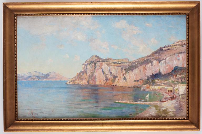 Axel Lindman, Capri, Tiberioklippan vid Sorrentohalvön.