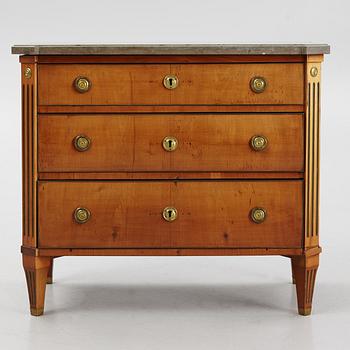 A late Gustavian-style mahogany commode, 19th century.