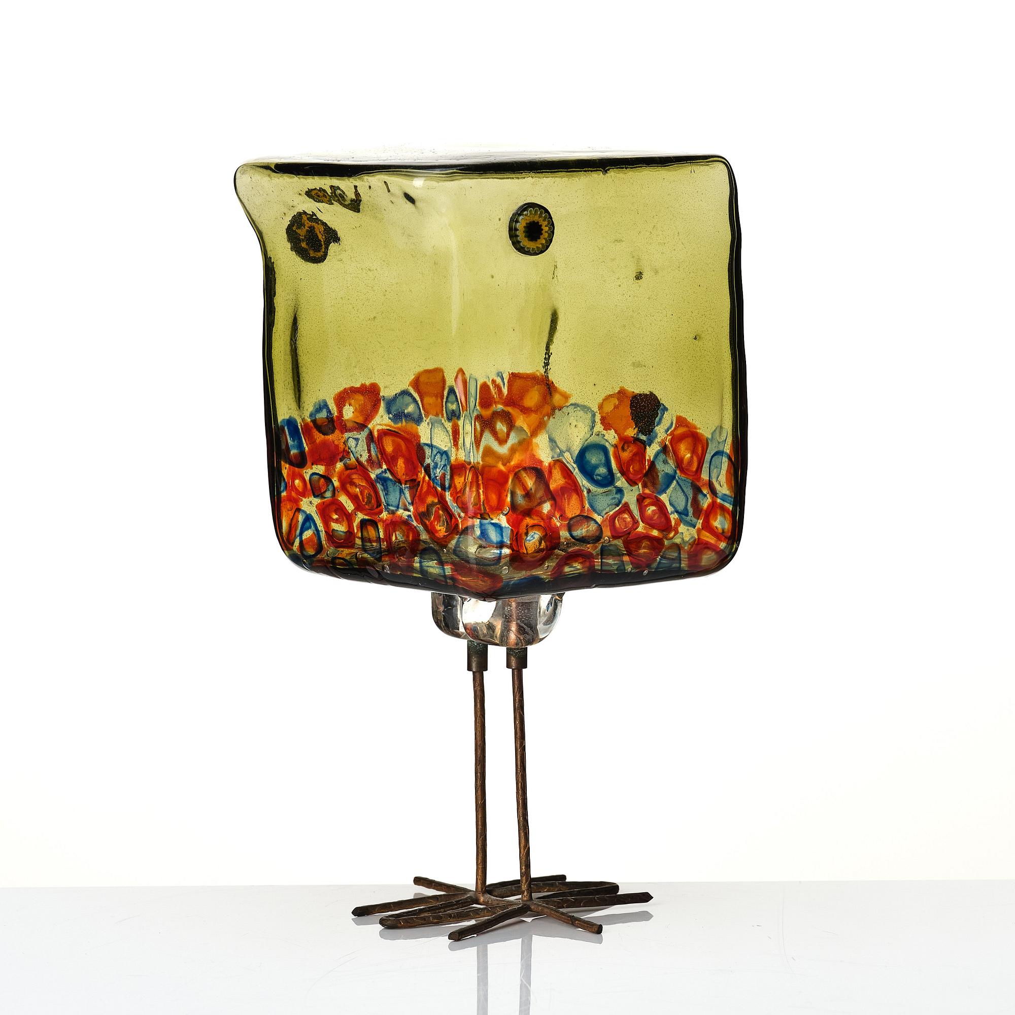 Alessandro Pianon, a "Pulcino" glass sculpture of a bird, Vistosi, Italy 1960's, model S191.