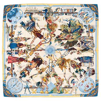 625. HERMÈS, silk scarf, "Les Danses des Indiens".