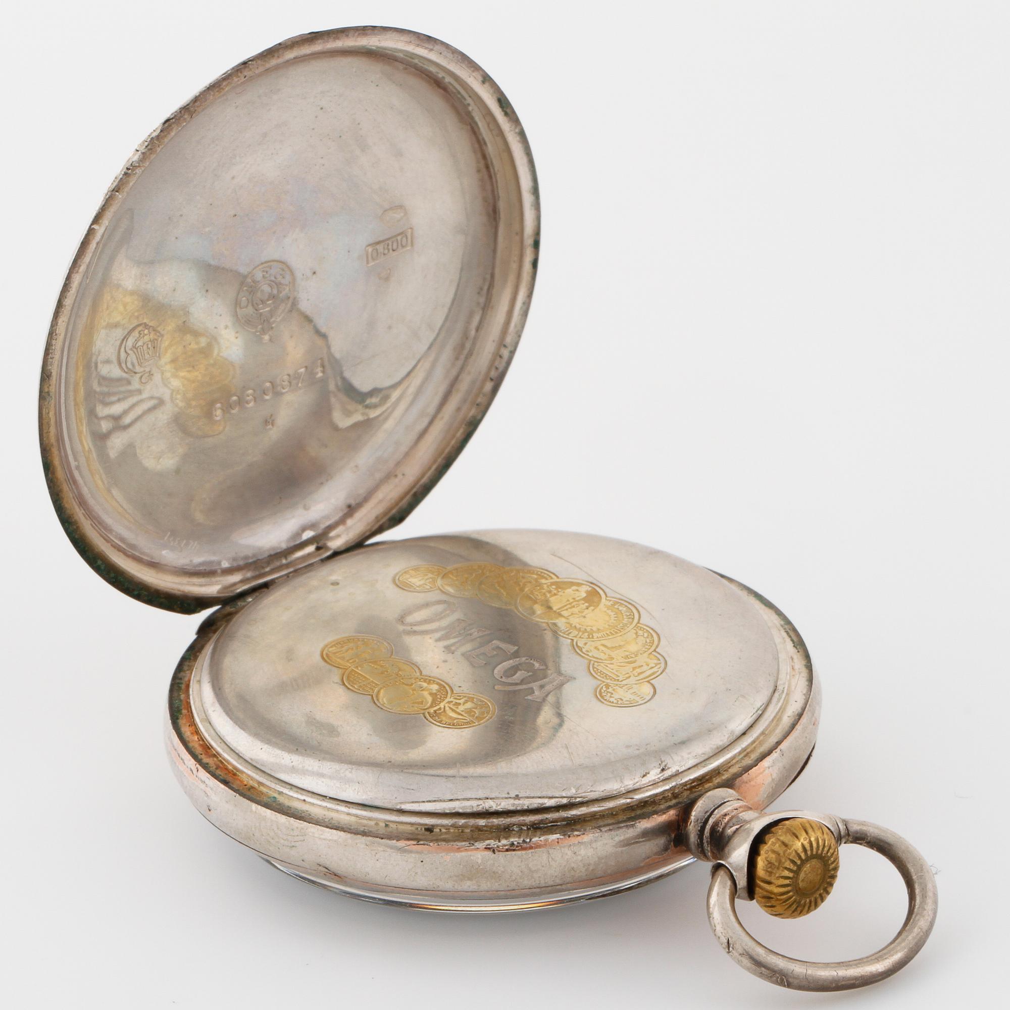 OMEGA, "red twelve", pocket watch, 50,5 mm,