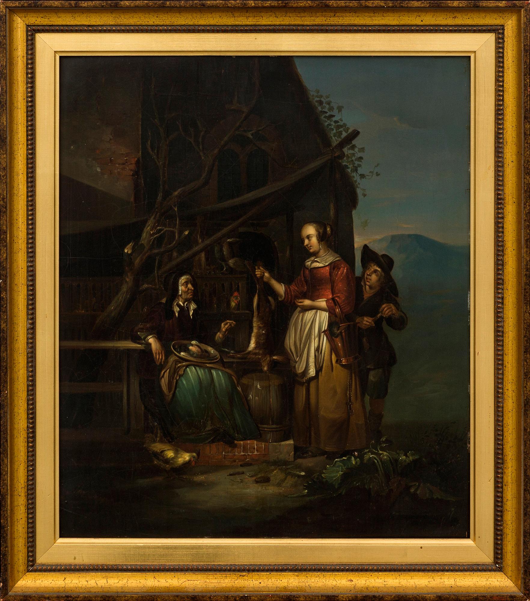 GABRIEL METSU, older copy after, oil on copper plate.