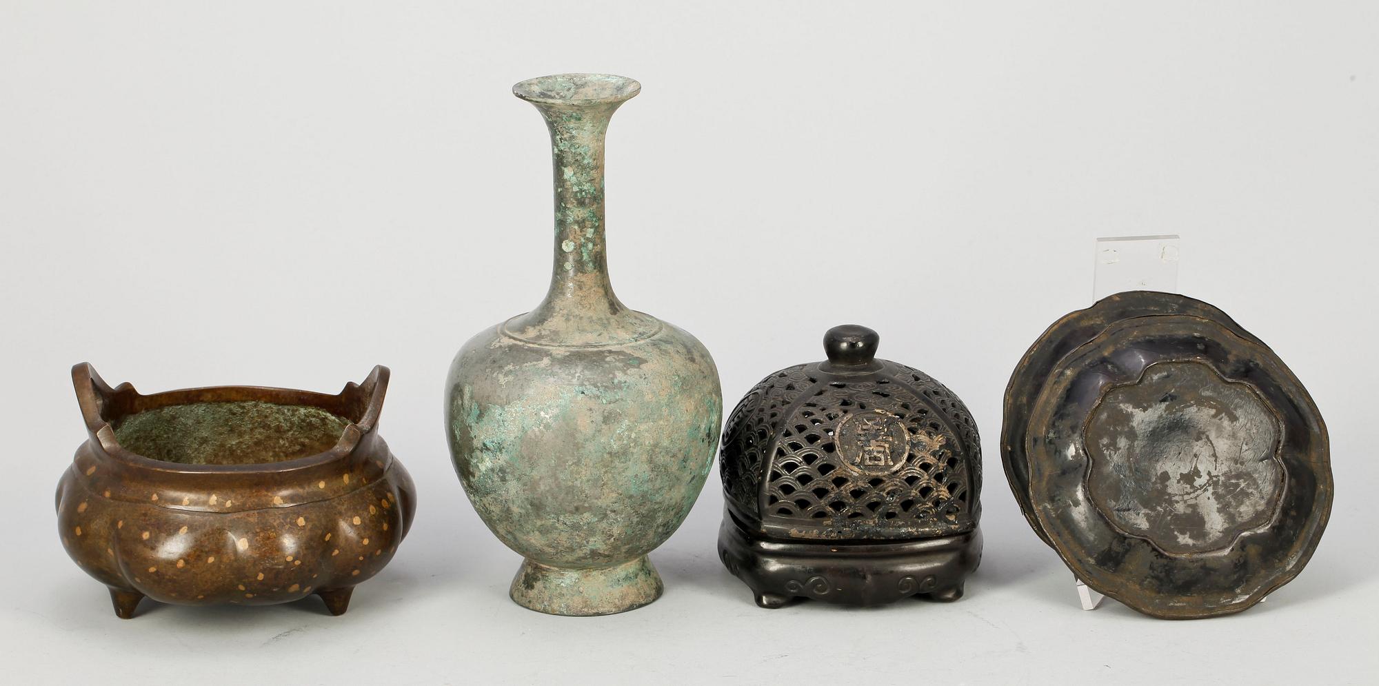 PARTI BRONS SAMT LACK, 5 delar, Kina 1900-tal.