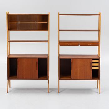 Bookshelves, a pair, 1960s.