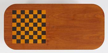 Josef Frank, a mahogany table with inlaid chessboard model "B 552", Firma Svenskt Tenn, 1940s-50s.