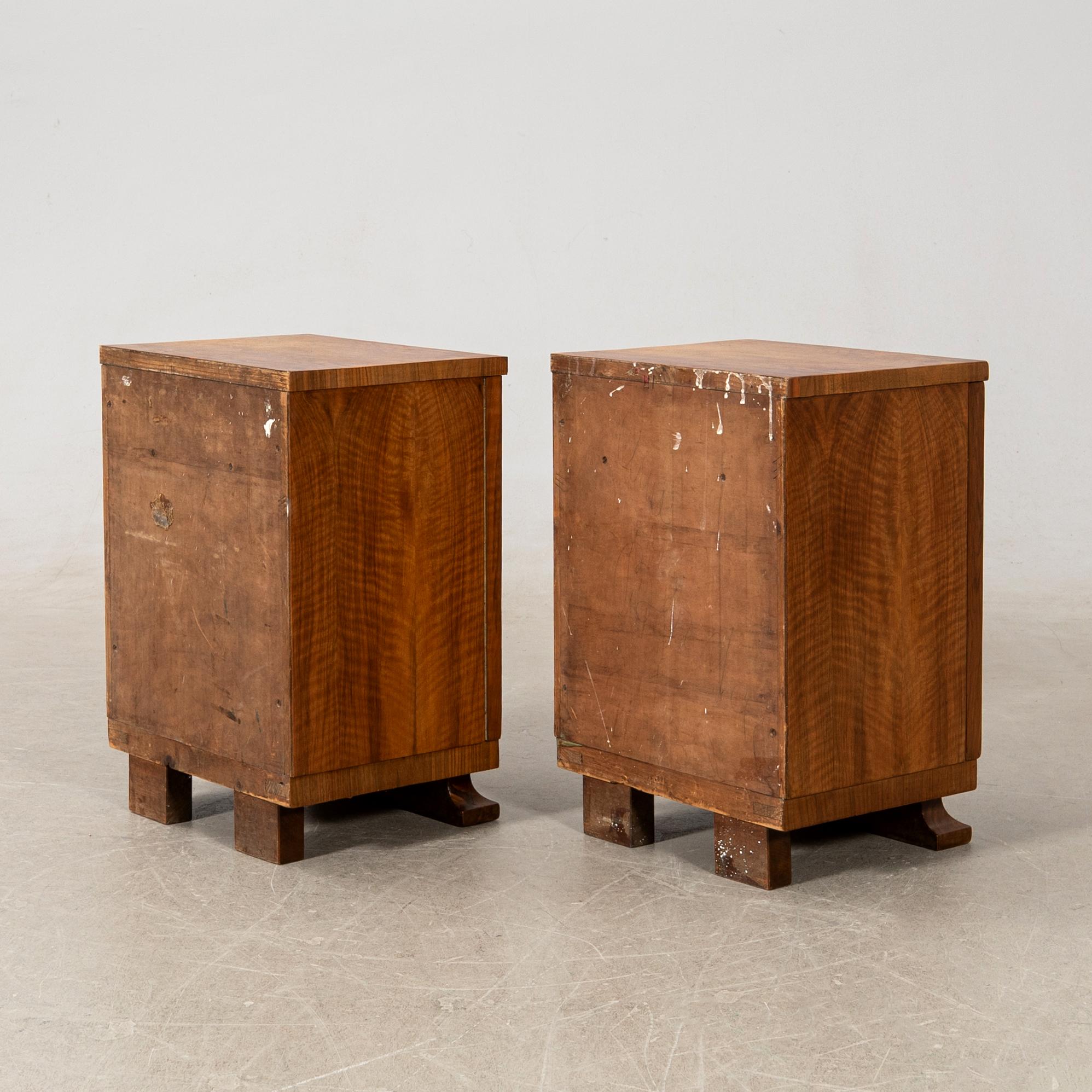 Bedside tables, a pair, Art Deco, first half of the 20th century.
