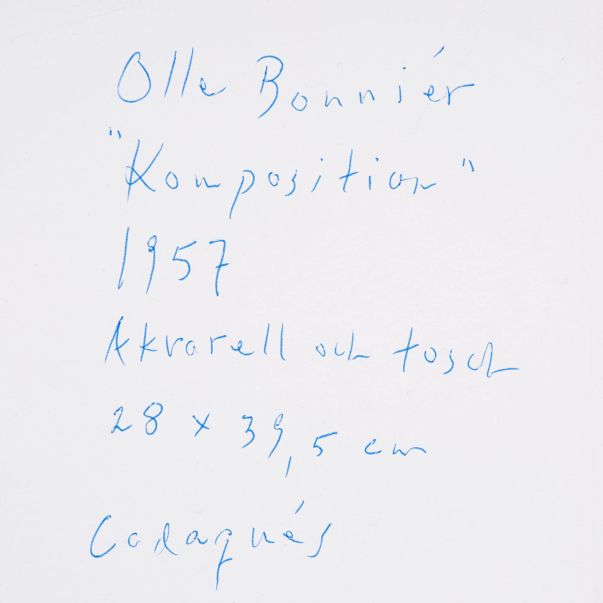 Olle Bonniér, "Komposition".