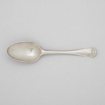 A Swedish mid 18th century silver spoon, mark of Johan Ek, Gävle 1750.