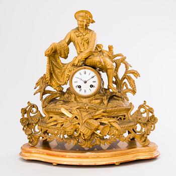 A mantel clock, Brunfaut, France and Josefh Leja Stockholm.