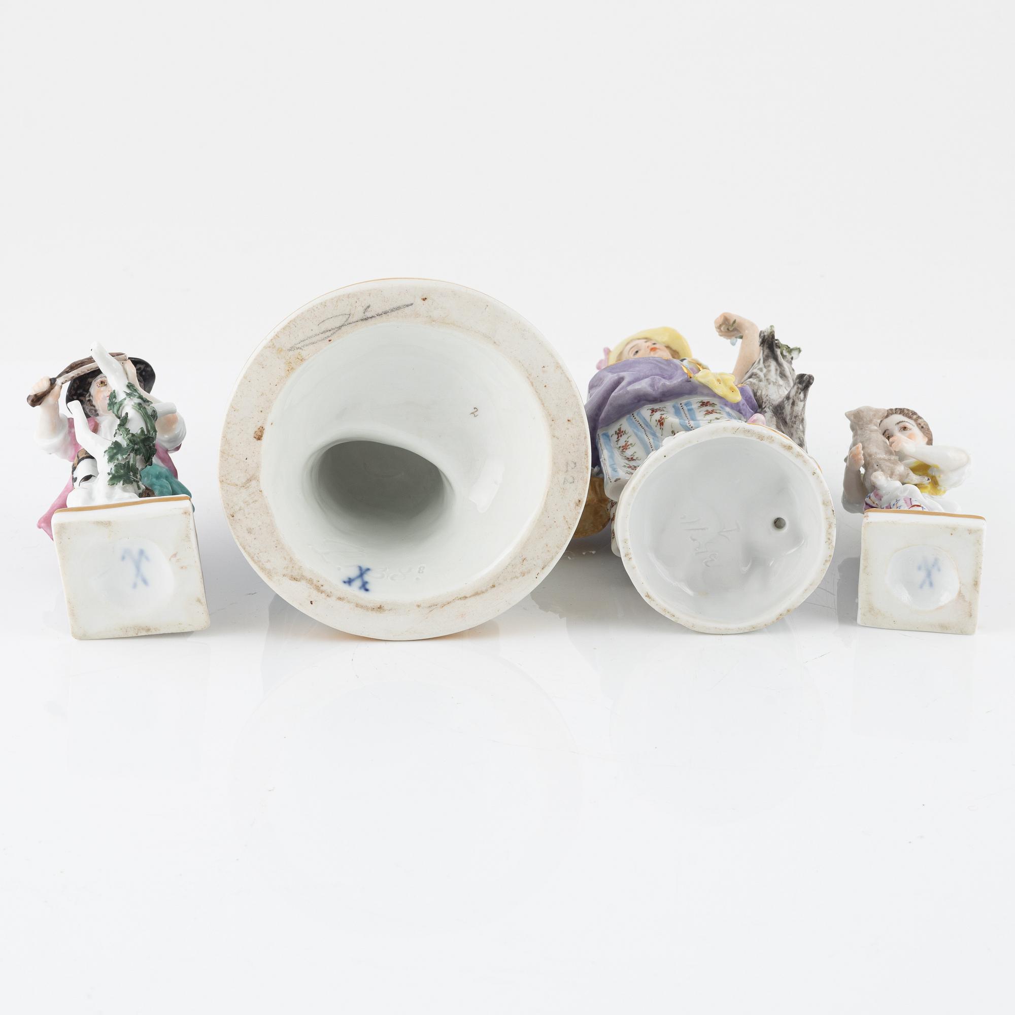 A group of four porcelain figurines, late 19th - 20th Century.