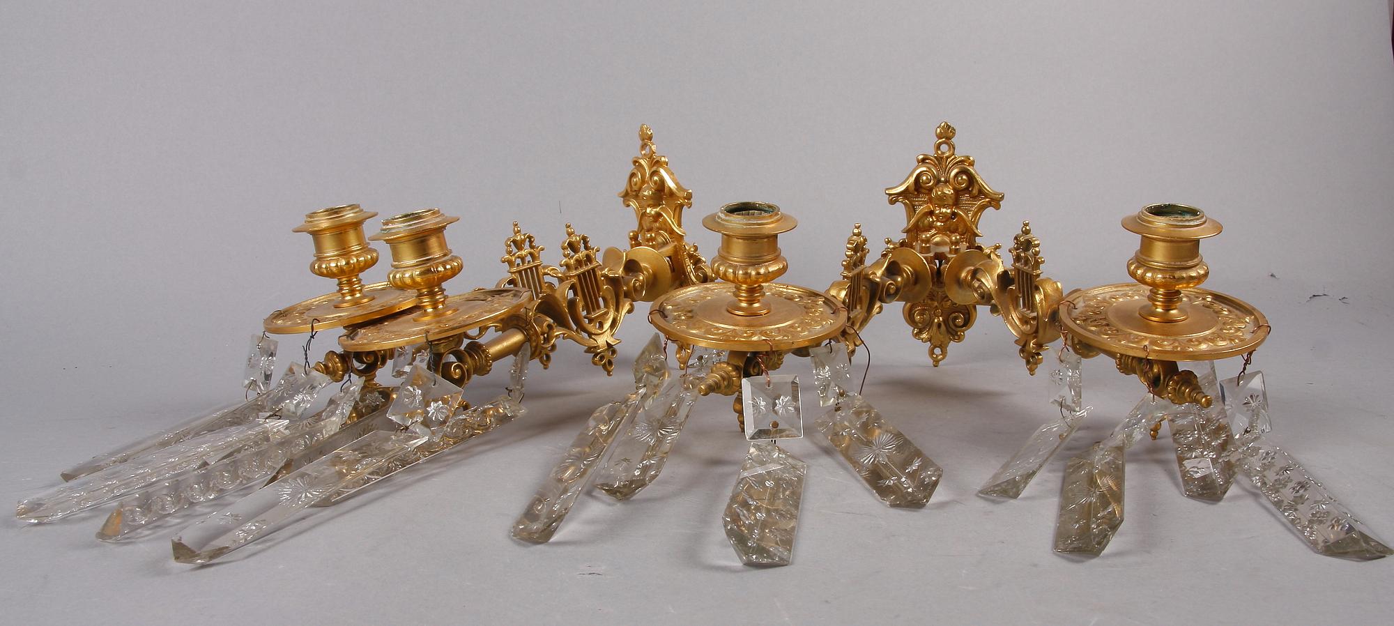 VÄGGAPPLIQUER ett par, nyrenässans, 1800-talets andra del.