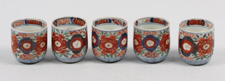 TEMUGGAR, 5 st, porslin, Japan. 1700/1800-tal.