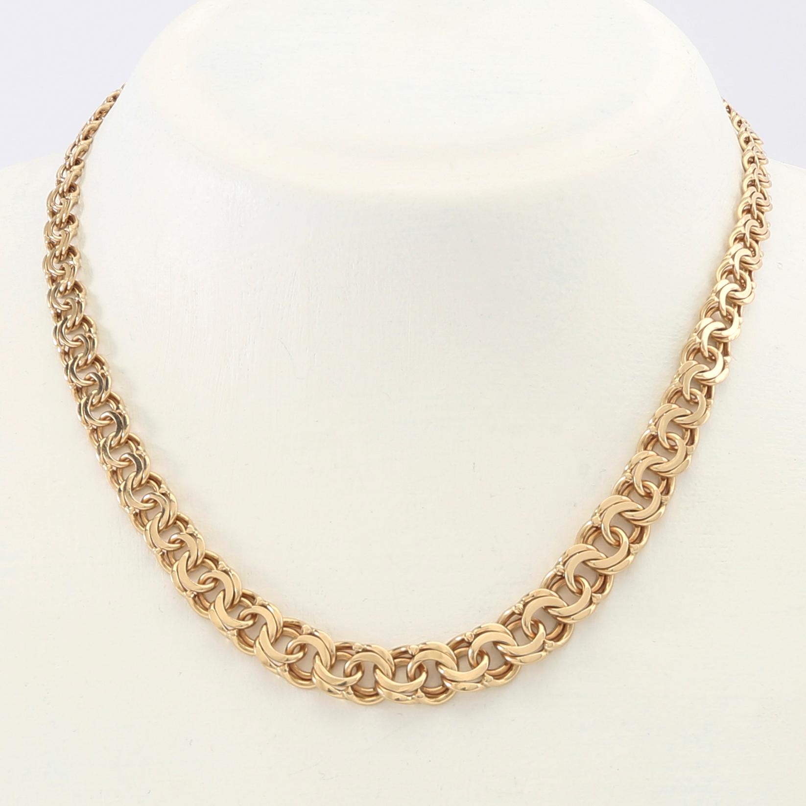 Halsband doserad Bismarck-länk 18K guld.