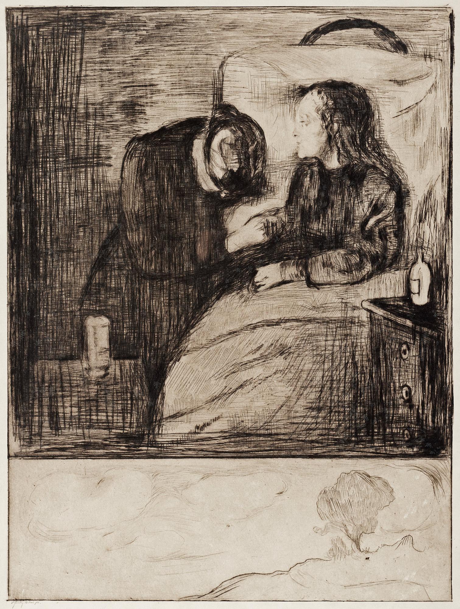 Edvard Munch, "The Sick Child" (Det syke barn I./ Das Kranke Kind I).