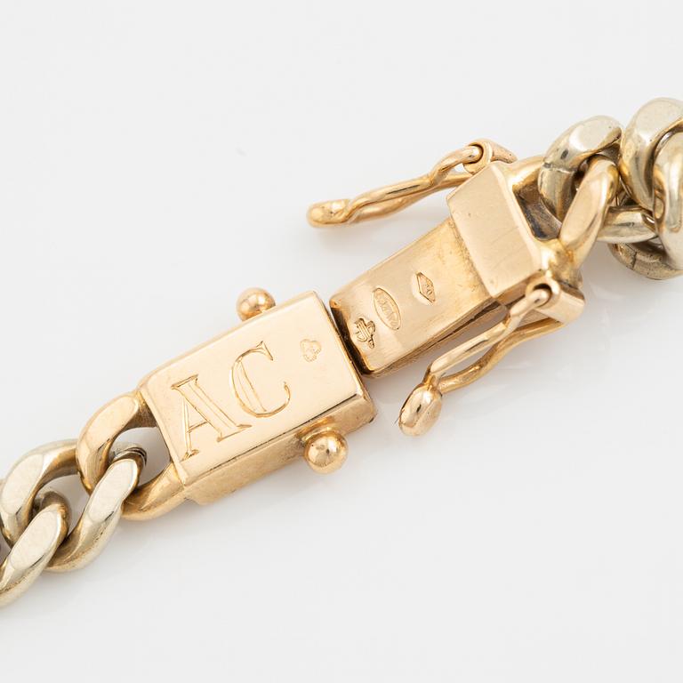 Armband, 18K tvåfärgat guld, Balestra, pansarlänk.