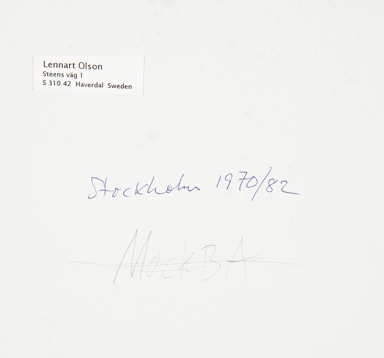 LENNART OLSON, silver gelatin print mounted on paper cardboard, signed with pencil on verso.