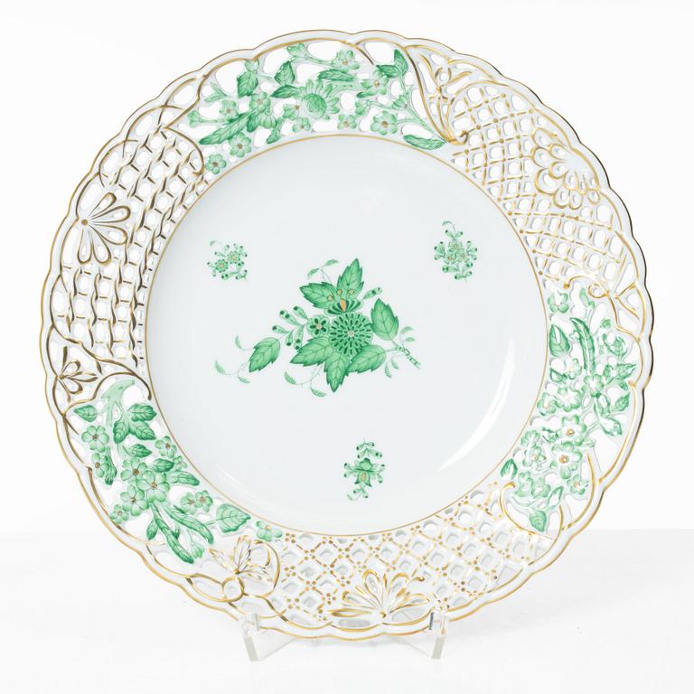 A 42-piece 'Chinese Bouquet' porcelain service and six 'Waldstein rose' coffee cups with saucers, Herend, Hungary.