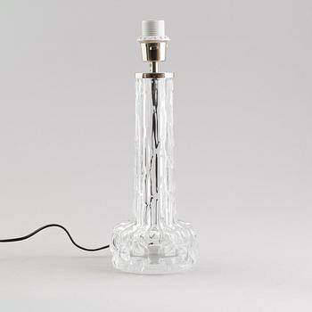 BORDSLAMPA, glas, Orrefors, 1900-talets mitt.