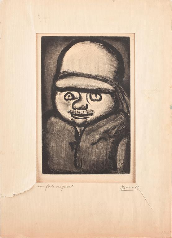 GEORGES ROUAULT, 2 st, etsningar. Sign o otydl dat i plåten.