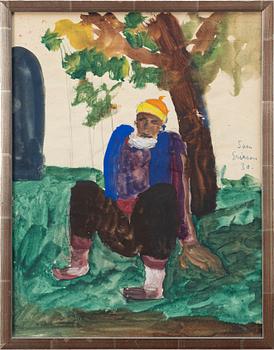 Sven X:et Erixson, Seated man by a tree.